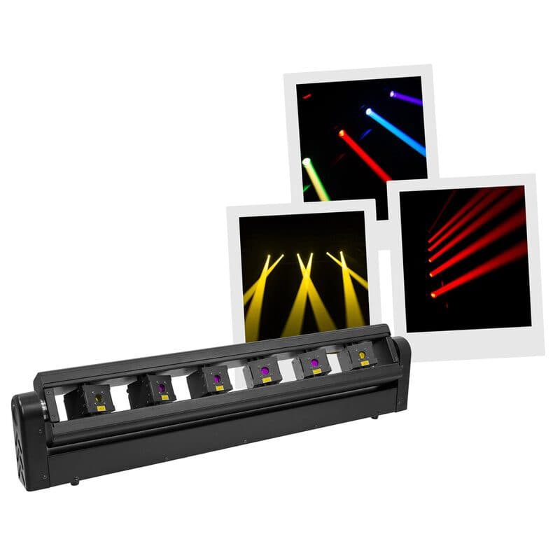Barra laser RGB 6 fasci 1000 mW motorizzati 7,2 W - EVOLITE MSC-EVOLASERBAR6X1000RGB