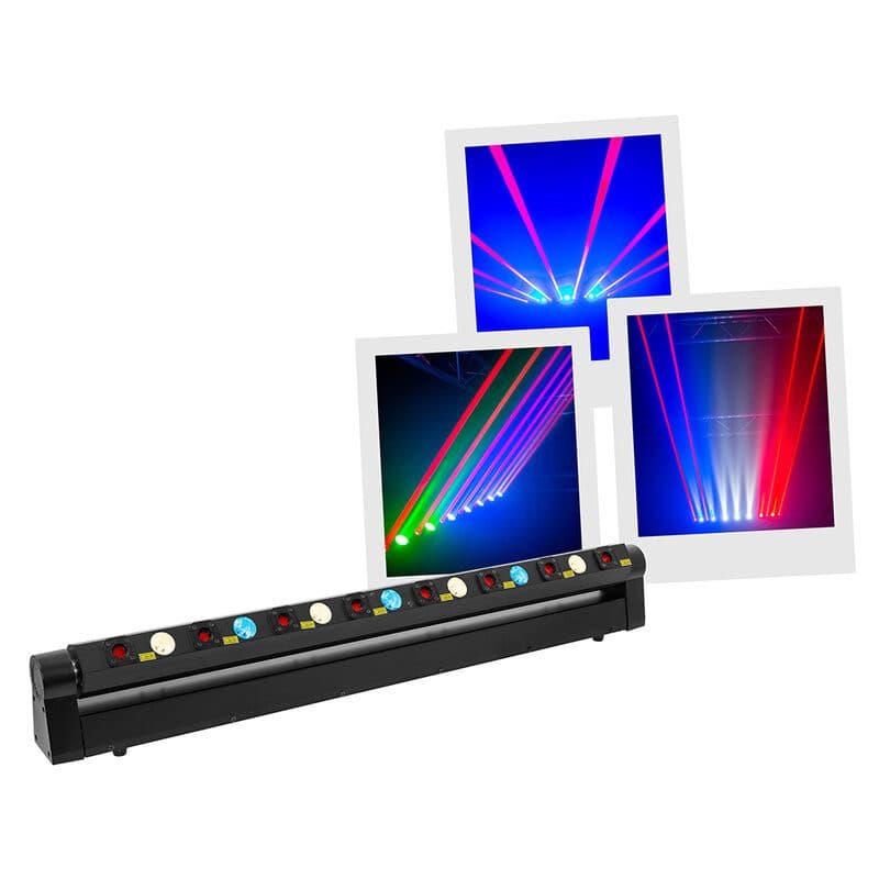 Barra laser rossa 8x500 mW con 7 LED RGBW 4 W - EVOLITE MSC-EVOLASERBAR8X500RED