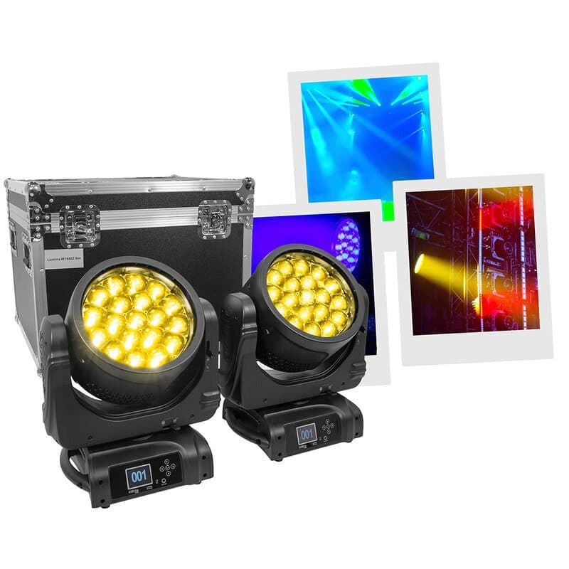 Set teste mobili Wash 19x40W RGBW zoom 4-54° - Evolite PRO MSC-EVOLUMINAW1940ZSET