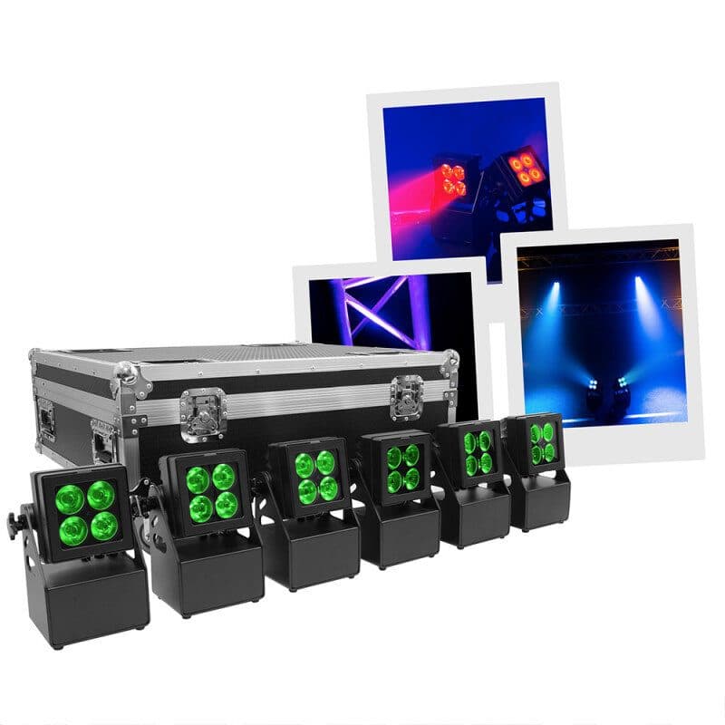 Set 6 proiettori LED TROPIKOLOR 4x15W flight case - Evolite MSC-EVOTROPIKOLOR4X15WFC