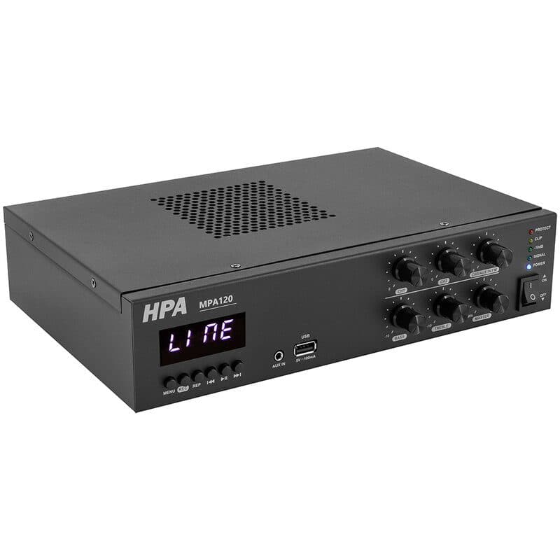 PA mixer amplifier 120W 100V USB Bluetooth - HPA MSC-HPAMPA120