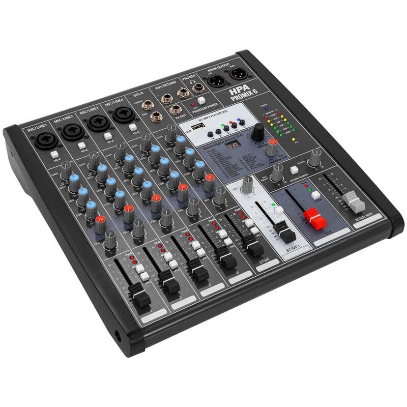 Mixer analogico 6 canali USB Bluetooth - HPA MSC-HPAPROMIX6
