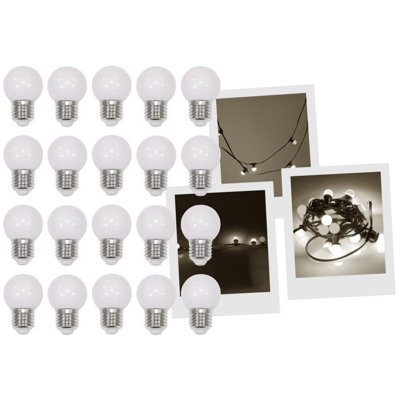 Kit 20 lampadine LED 1,5W bianco caldo E27 - MAC MAH MSC-MACLAMP20WW