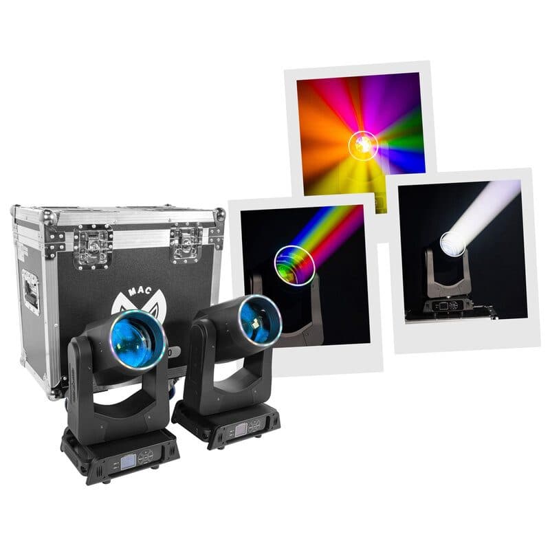Set 2 teste mobili beam LED 200W con flight case - MAC MAH MSC-MACMACBEAM200SET