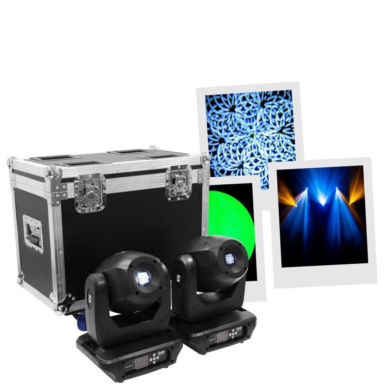 Set 2 teste mobili spot LED con flight case - MAC MAH MSC-MACMACSPOT100FC