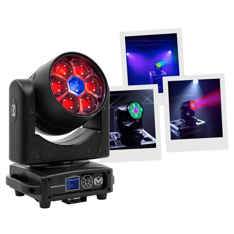 Testa mobile wash LED RGBW 7x40W zoom 3-60° DMX - MAC MAH MSC-MACMACWASH740Z