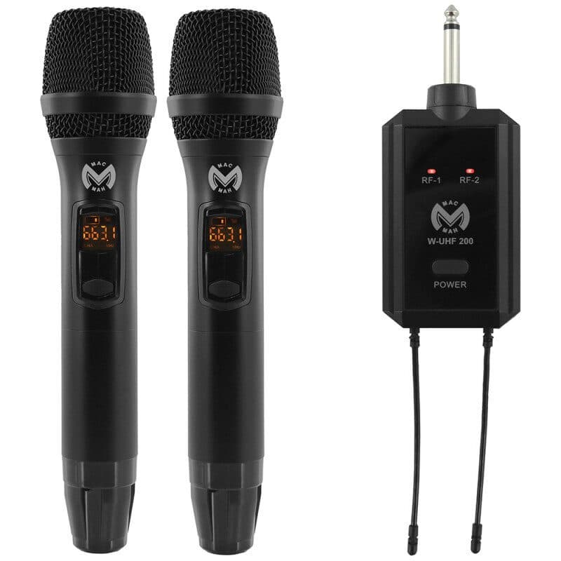 Radiomicrofono wireless doppio palmare UHF W-UHF 200M - MAC MAH MSC-MACWUHF200M