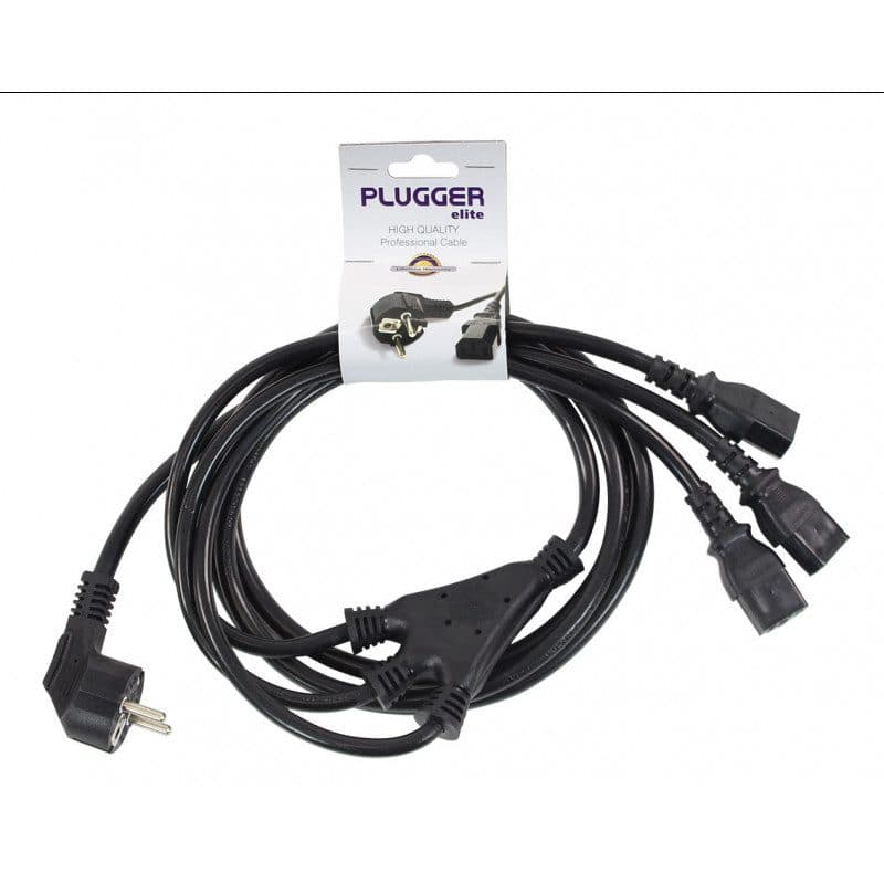 Triple power cable IEC PC16 3m 2,5mm² EU - PLUGGER MSC-PLU3IECEU3M00ELI