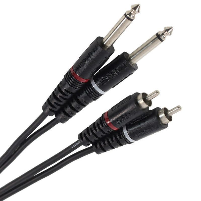 Cavo doppio RCA maschio - jack mono maschio 6 m - PLUGGER MSC-PLUCABBRM0JMM6M00EAS