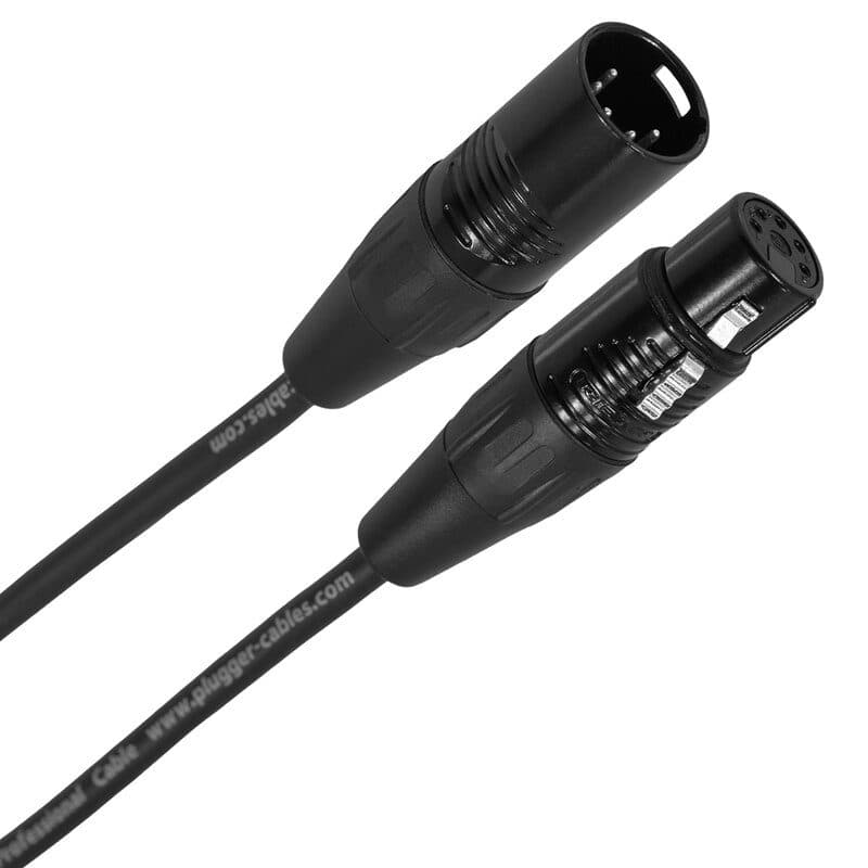 Cavo DMX Touring XLR 5p F-M 1m nero - PLUGGER MSC-PLUCABDXF5XM51M00TOU