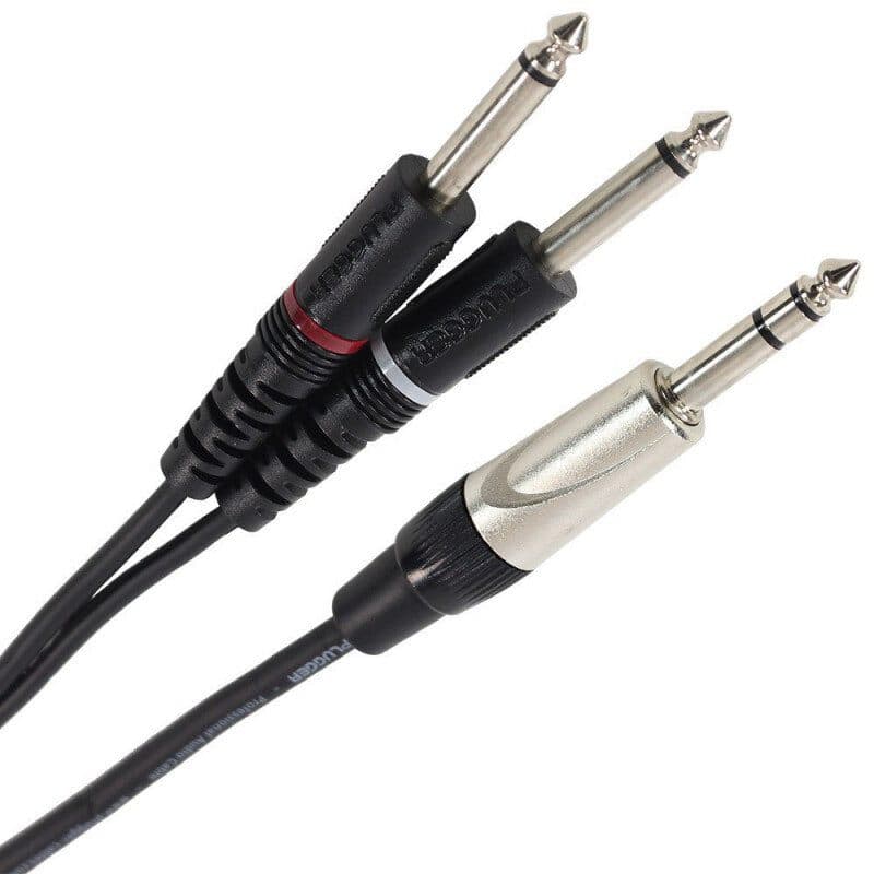 Y cable stereo M jack - 2 mono M jacks 1.5m - PLUGGER MSC-PLUCABYJMSJMM1M50EAS