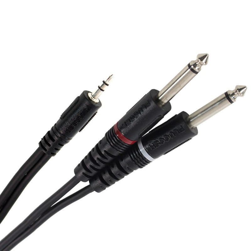 Y cable 2 mono jack M - stereo mini-jack M 3m - PLUGGER MSC-PLUCABYMMSJMM3M00EAS