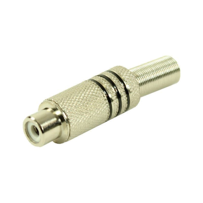 Connettore RCA femmina metallico contrassegno nero - PLUGGER MSC-PLUCONRCAFBL