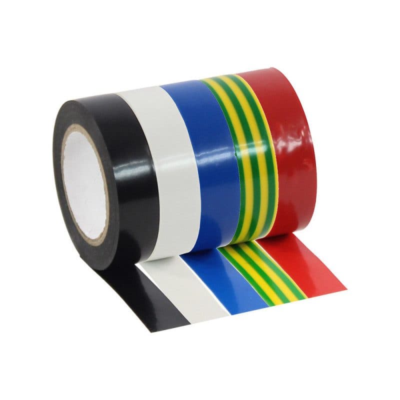 Nastro isolante PVC colori, confezione 5 rotoli 10 m - PLUGGER MSC-PLUPVCTAPECOLORPACK1