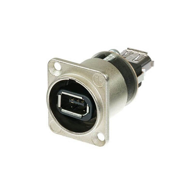 Connettore pannello FireWire IEEE 1394 6 poli passante, nickel - Neutrik NA1394-6-W