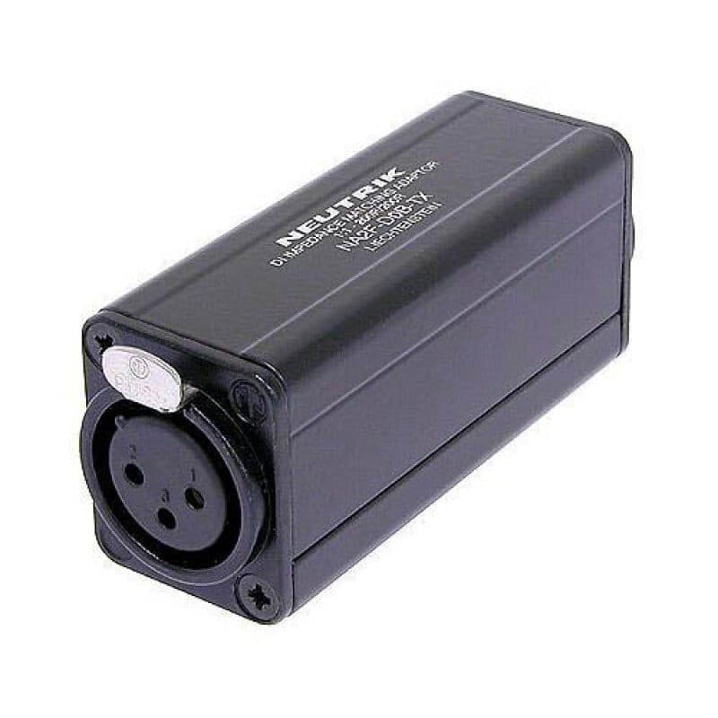 Bilanciatore passivo XLR 3p F / RCA F nero flangia D - NEUTRIK NEU-NA2F-D0B-TX