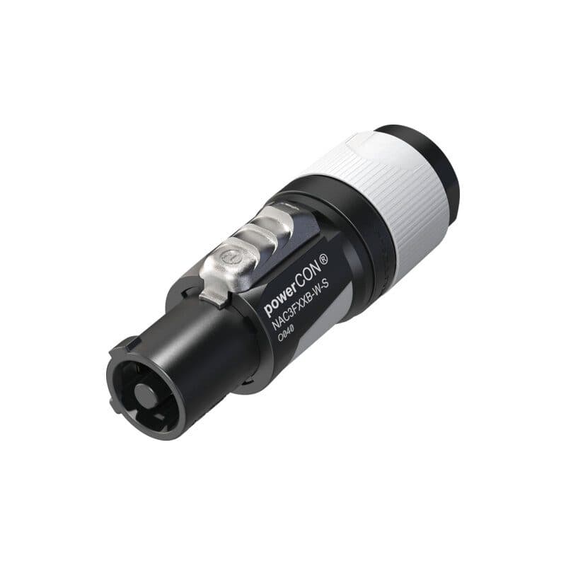 Connettore powerCON XX femmina volante uscita grigio cavo 2-12mm - Neutrik NEU-NAC3FXXB-W-S