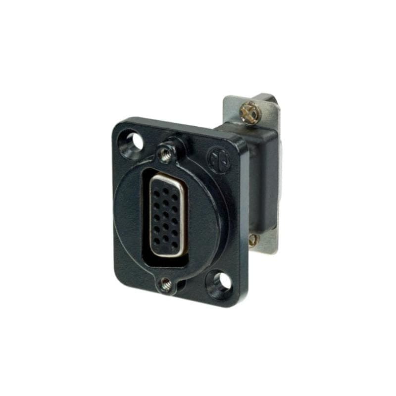 Connettore D-SUB 15 poli passante F/F da pannello, flangia D, nero - NEUTRIK NEU-NADB15FF-B