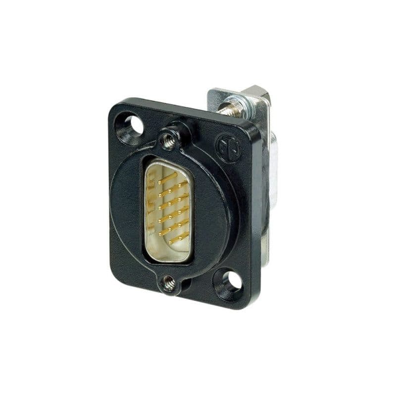 Connettore pannello D-SUB 15 poli passante M/F, nero - Neutrik NADB15MF-B