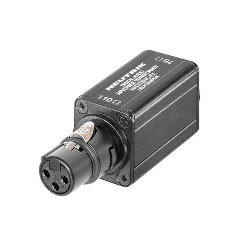 Trasformatore passivo 100/75 ohm XLR femmina volante - BNC - NEUTRIK NADITBNC-FX