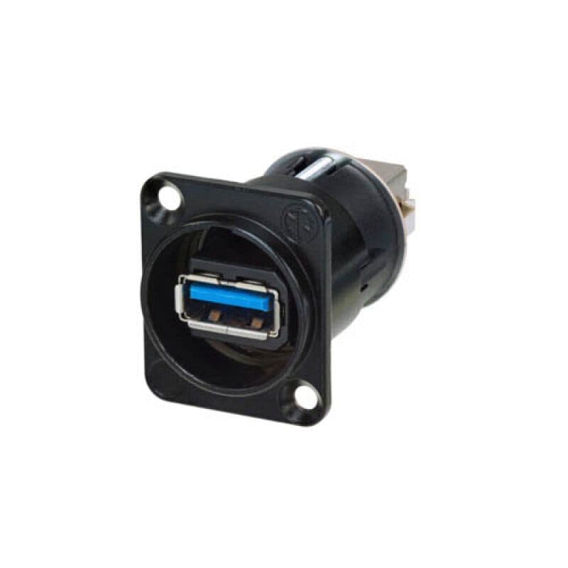 Connettore pannello USB 3.0 reversibile passante nero - NEUTRIK NEU-NAUSB3-B