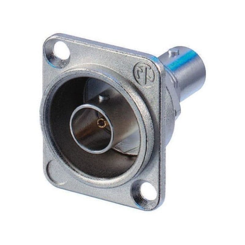 Connettore BNC femmina passante a pannello 75 ohm messa a terra D-shape nichel - NEUTRIK NEU-NBB75DFG