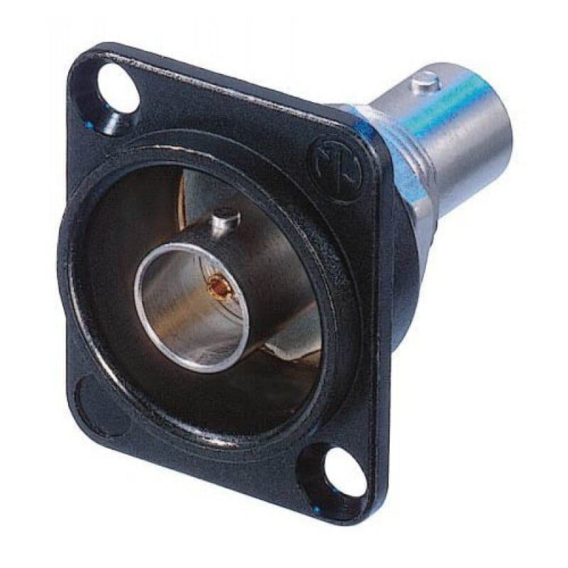 Connettore da pannello BNC femmina passante, messa a terra, 75 ohm, HD, nero - NEUTRIK NEU-NBB75DFGB