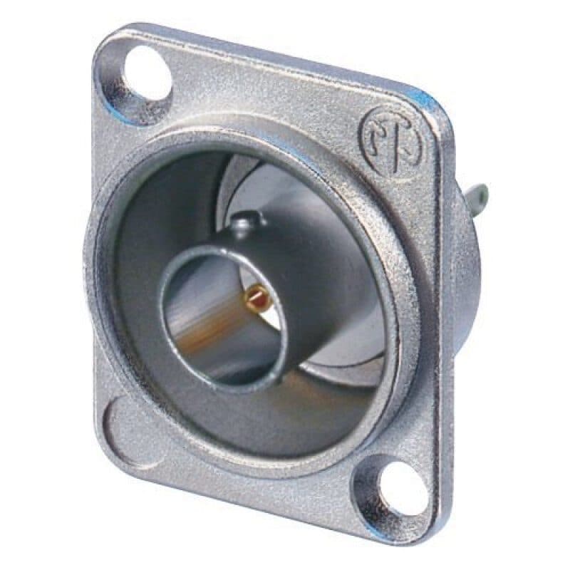 Connettore da pannello BNC femmina, messa a terra, saldatura, 75 ohm, HD, nickel - NEUTRIK NEU-NBB75DSG