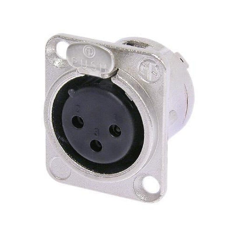 Connettore XLR femmina 3 poli da pannello serie DL nickel - NEUTRIK NEU-NC3FD-L-1