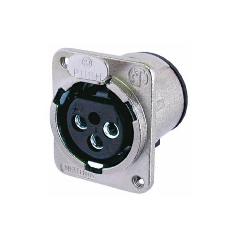 Connettore XLR femmina 3 poli da pannello PCB M3 nickel contatti argento - NEUTRIK NEU-NC3FDM3-V