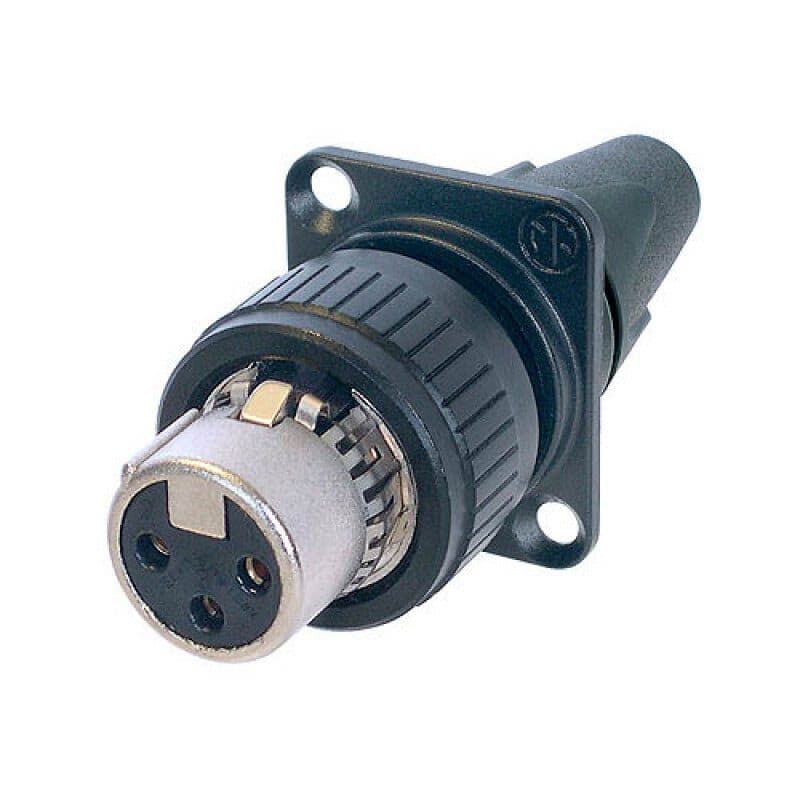 Connettore XLR femmina 3 poli da pannello EMC schermatura RF - NEUTRIK NC3FDX-EMC-SPEC