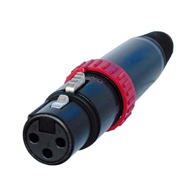 Connettore XLR femmina 3 poli con interruttore ON/OFF nero - NEUTRIK NEU-NC3FXS-B