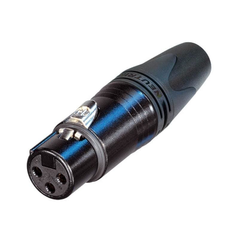 Connettore XLR femmina 3 poli volante Serie XX-14 nero oro Ø8,5mm - NEUTRIK NEU-NC3FXX-14-B-D