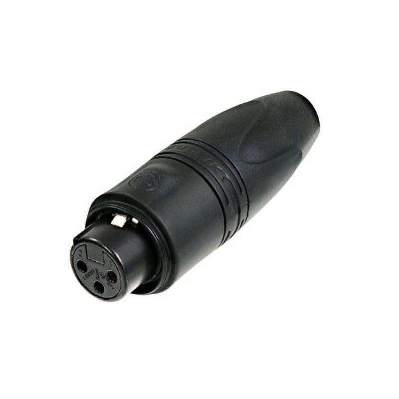 Connettore XLR femmina 3 poli IP67 nero sfuso - Neutrik NC3FXX-HD-B-D
