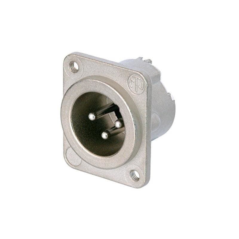 Connettore XLR maschio 3 poli da pannello nichel M3 serie DLX - NEUTRIK NEU-NC3MD-LX-M3