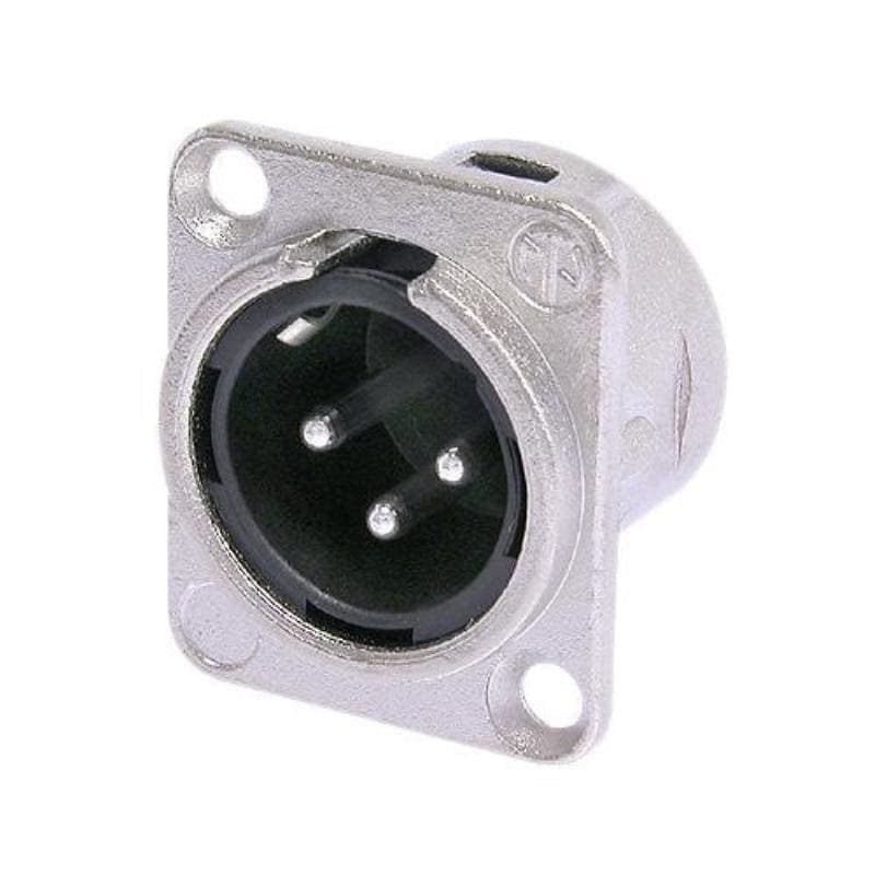 Connettore XLR maschio 3 poli da pannello a saldare nichel - NEUTRIK NEU-NC3MDL1