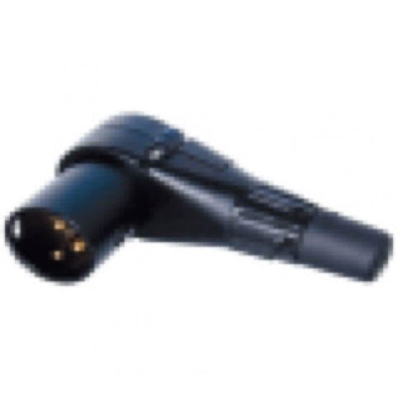 Connettore XLR maschio 3 poli 90° metallo nero - Neutrik NC3MRC-B