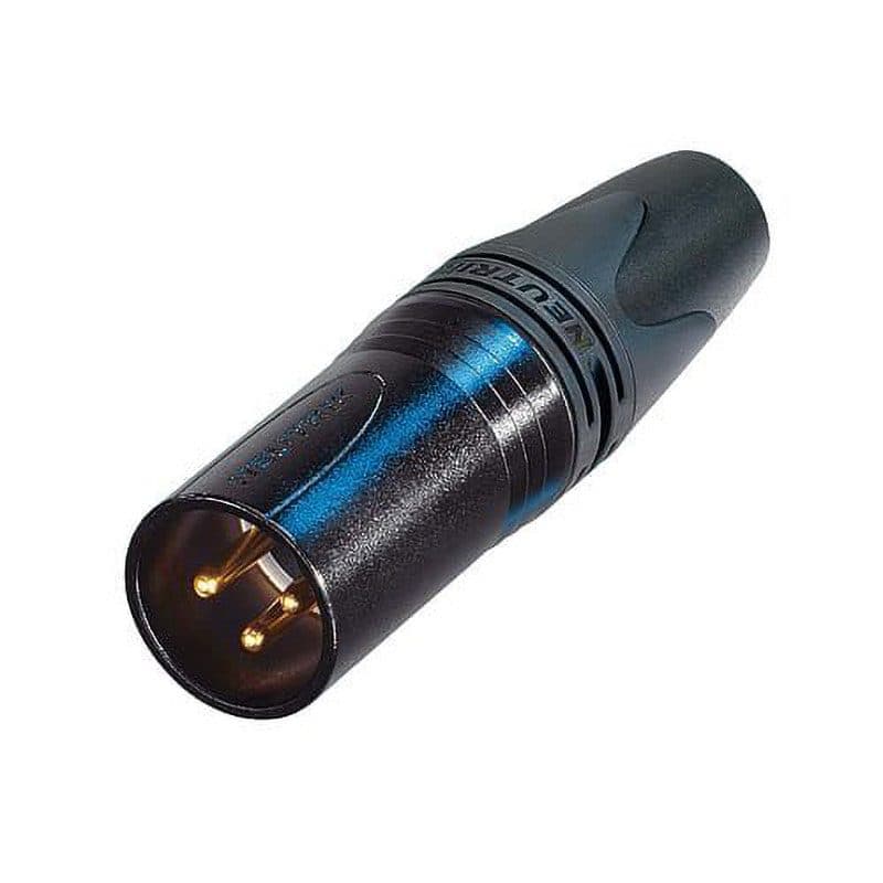 Connettore XLR maschio 3 poli volante Serie XX-14 nero oro Ø8,5mm - NEUTRIK NEU-NC3MXX-14-B-D