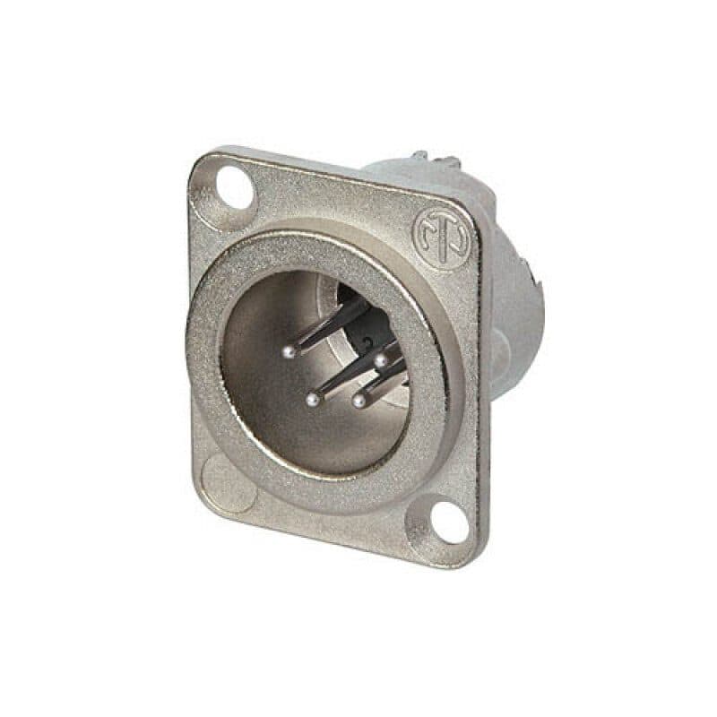 Connettore XLR maschio 4 poli da pannello nickel argento - Neutrik NEU-NC4MD-LX