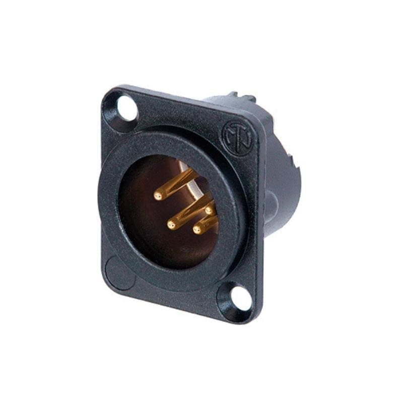 Connettore XLR chassis maschio 4 poli DLX nero contatti oro - NEUTRIK NC4MD-LX-B