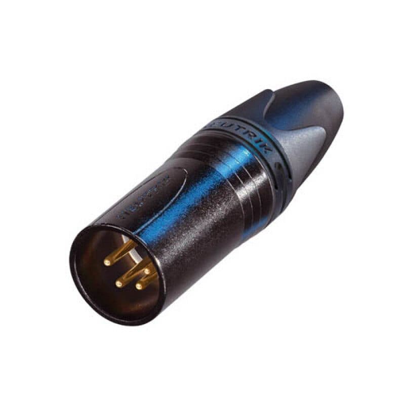 Connettore XLR maschio 4 poli volante, contatti oro - NEUTRIK NEU-NC4MXX-B
