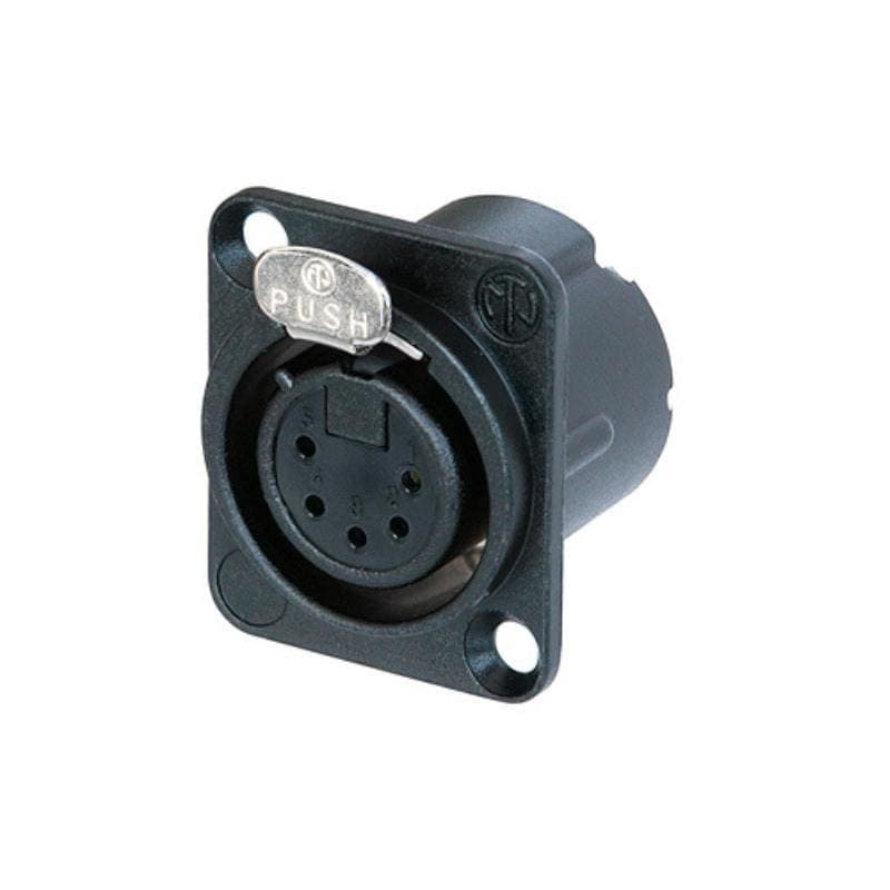 Connettore XLR chassis femmina 5 poli DLX nero contatti oro - NEUTRIK NC5FD-LX-B