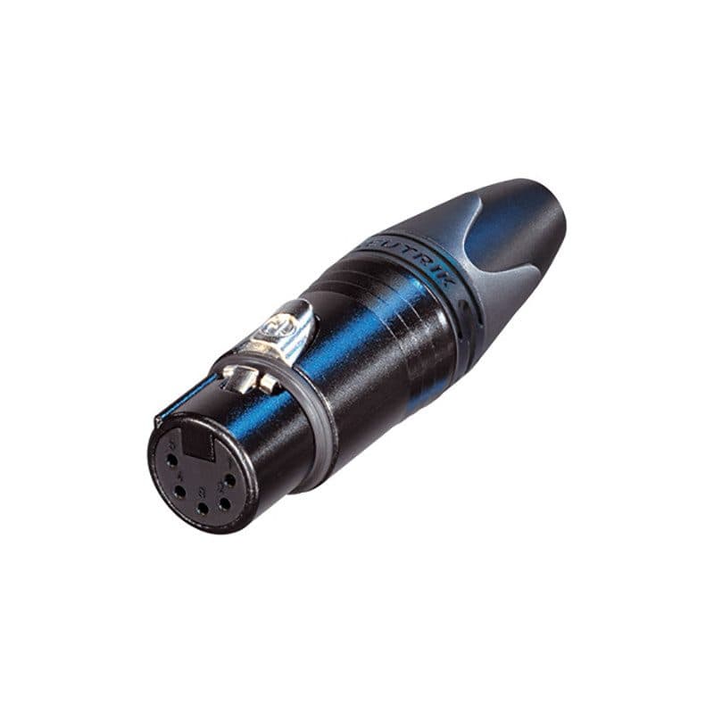 Connettore XLR volante 5 poli femmina serie XX, nero, argento - NEUTRIK NEU-NC5FXX-B-D