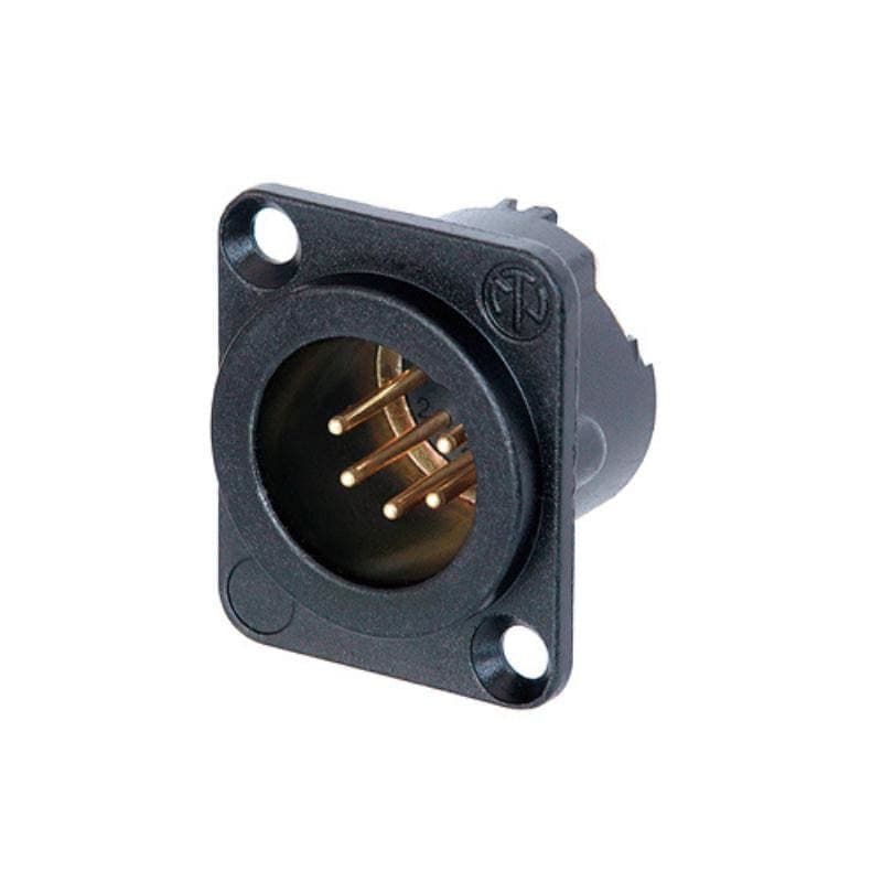 Connettore XLR chassis maschio 3 poli DLX nero contatti oro - NEUTRIK NC5MD-LX-B