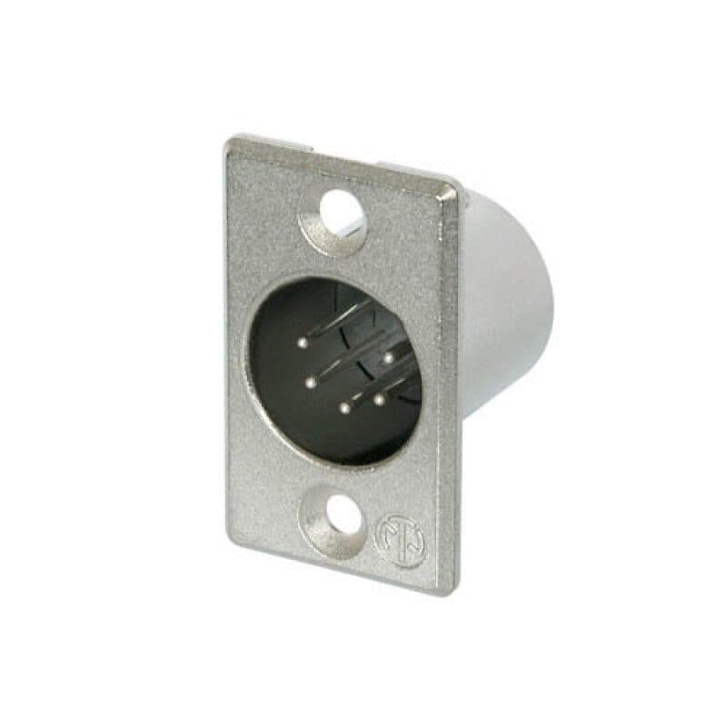 Connettore XLR maschio 5 poli da pannello nickel argento Serie P - NEUTRIK NC5MP