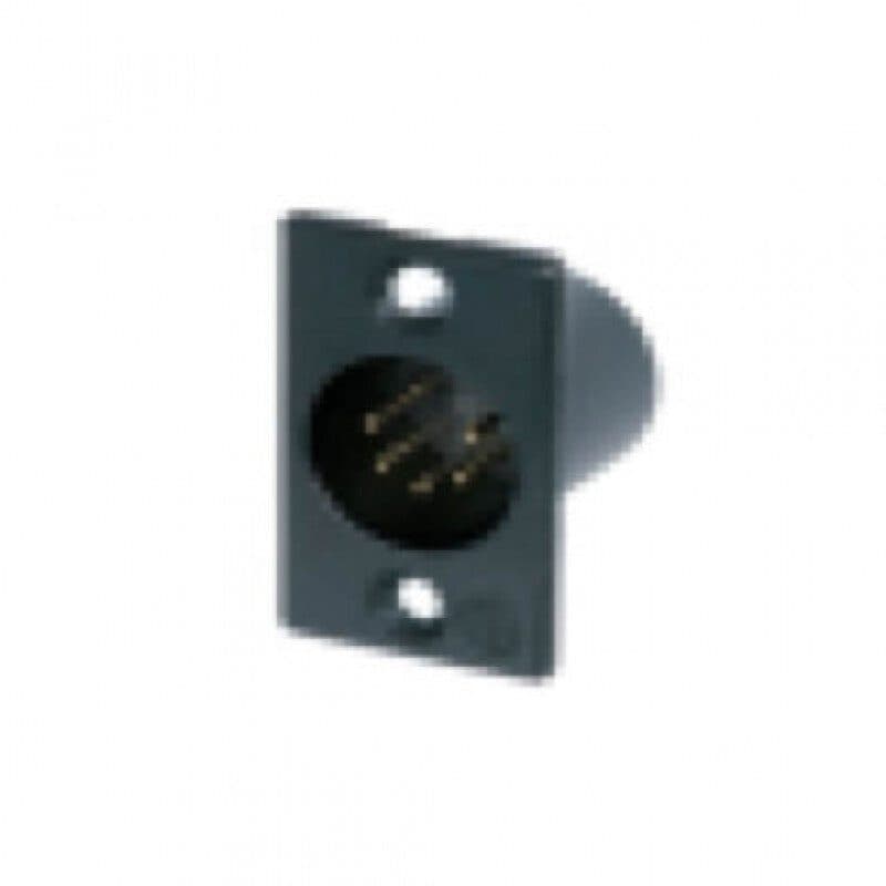 Connettore XLR maschio 5 poli da pannello nero oro Serie P - NEUTRIK NC5MP-B