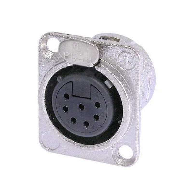 Connettore XLR femmina 7 poli da pannello nichel argento - NEUTRIK NEU-NC7FD-L-1