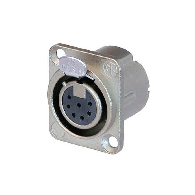 Connettore XLR femmina 7 poli da pannello nickel serie DLX - NEUTRIK NEU-NC7FD-LX