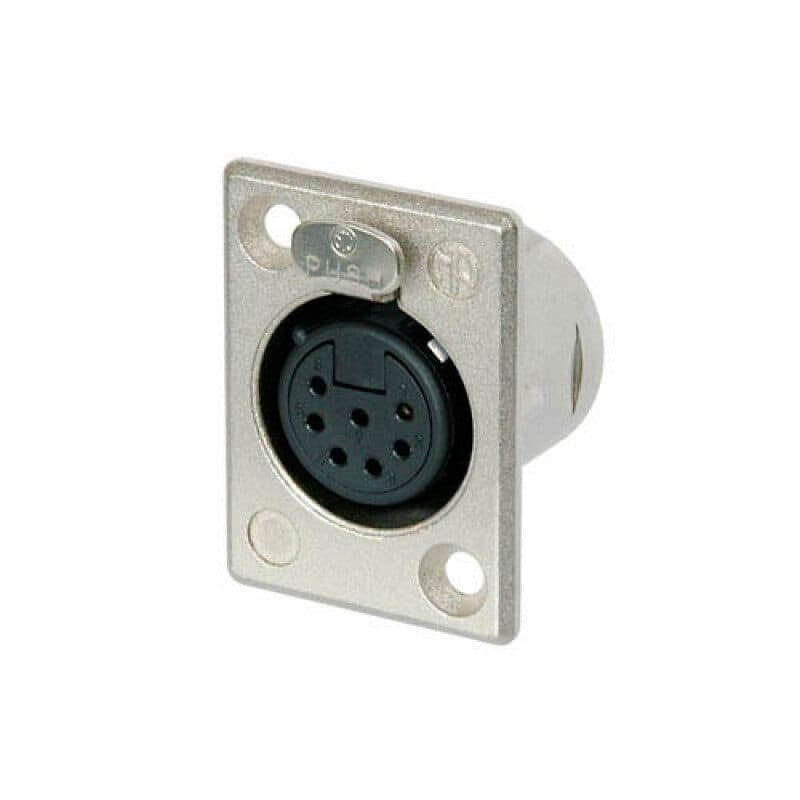 Connettore XLR femmina 7 poli da pannello nickel argento Serie P - NEUTRIK NC7FP-1