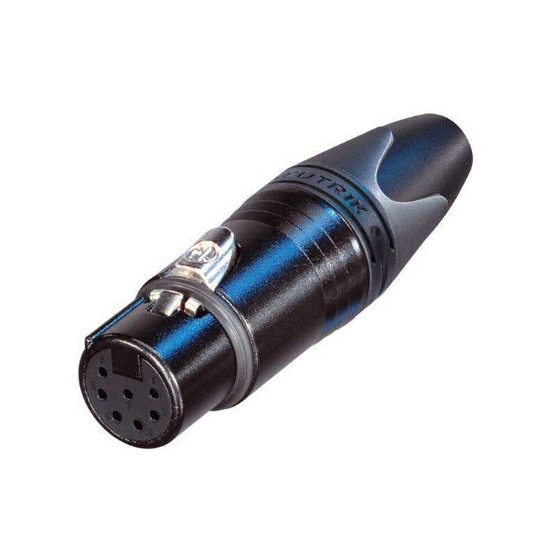 Connettore XLR volante 7 poli femmina serie XX, metallo nero, argento - NEUTRIK NEU-NC7FXX-BAG